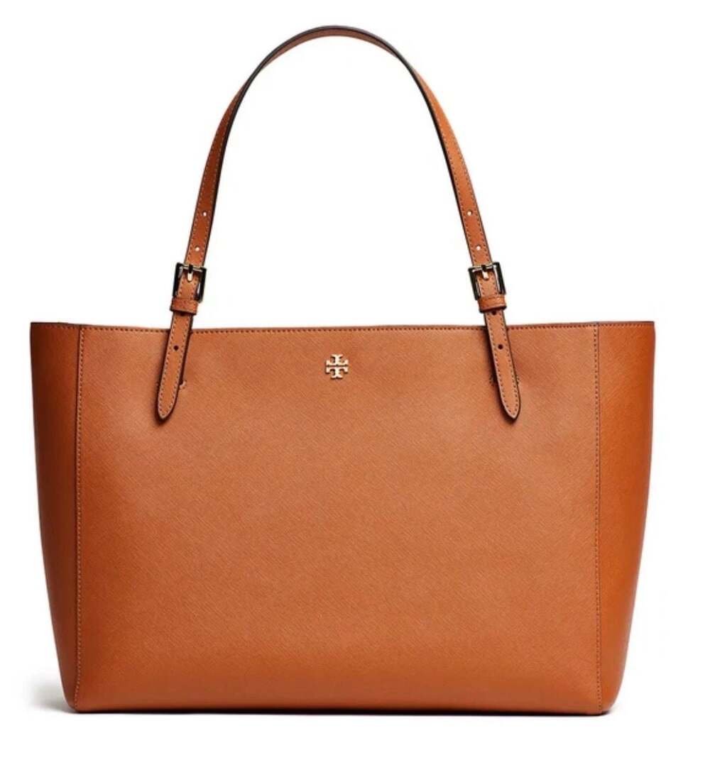 Tory Burch Saffiano Leather Tote Bag Brown